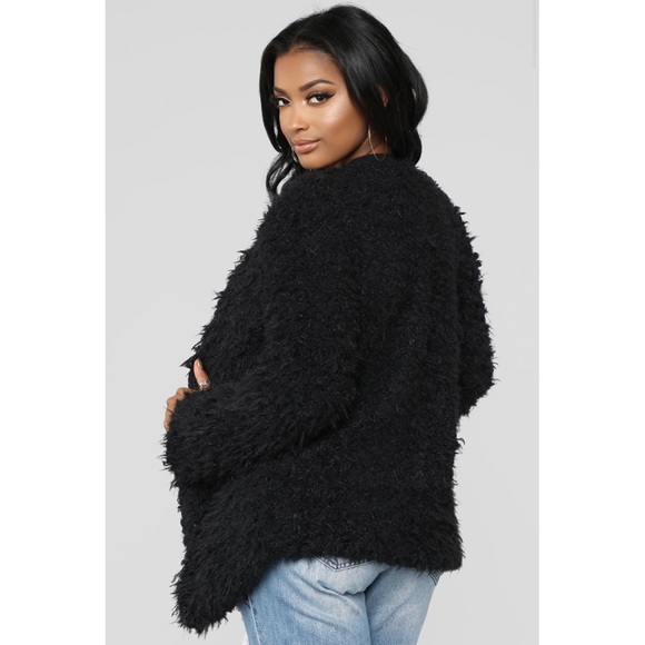 Ambiance outerwear fuzz black opened jacket size s - Picture 4 of 5